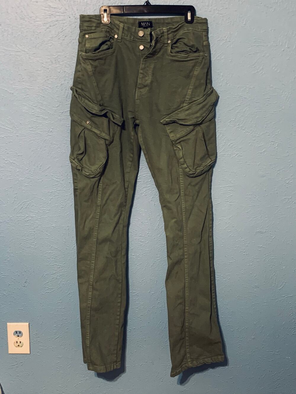Man Boohoo Man Army Green Jeans - Size 32